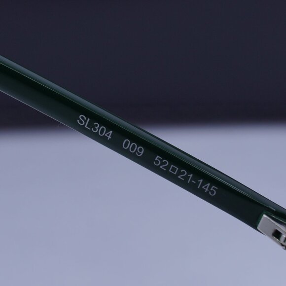 Saint Laurent SL304 009 Square Sunglasses - Green/Black - Picture 9 of 9